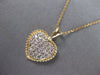 .48CT DIAMOND 14KT 2 TONE GOLD 3D ROUND PAVE HEART LOVE FLOATING PENDANT #27755