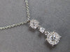 ESTATE .32CT DIAMOND 14KT WHITE GOLD 3D CLUSTER FLOWER CLASSIC FLOATING PENDANT