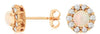 ESTATE 1.0CT DIAMOND & AAA OPAL 14KT ROSE GOLD 3D ROUND FLOWER STUD EARRINGS