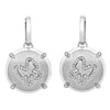 .61CT DIAMOND 18KT WHITE GOLD MATTE & SHINY BUTTERFLY CIRCULAR HANGING EARRINGS