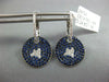 ESTATE 1.58CT DIAMOND & AAA SAPPHIRE 18KT WHITE GOLD BUTTERFLY HANGING EARRINGS