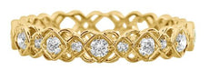 .24CT DIAMOND 18KT YELLOW GOLD ROUND FLOWER SQUARE GEOMETRICAL ANNIVERSARY RING