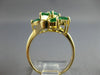 WIDE 1.04CT DIAMOND & AAA EMERALD 14K YELLOW GOLD ROUND & PEAR SHAPE RING #27725