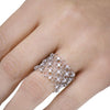 LARGE .56CT DIAMOND 18KT WHITE GOLD MULTI CIRCULAR FUN WEDDING ANNIVERSARY RING