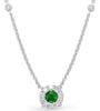 .82CT DIAMOND & AAA EEMRALD 14KT WHITE GOLD 3D FLOWER BY THE YARD LOVE NECKLACE