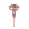 .59CT WHITE PINK & FANCY YELLOW DIAMOND 18K ROSE GOLD PEAR SHAPE ENGAGEMENT RING
