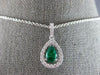 .91CT DIAMOND & AAA EMERALD 18KT WHITE GOLD PEAR SHAPE & ROUND FLOATING PENDANT