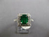 ESTATE 2.72CT DIAMOND & AAA EMERALD 14KT WHITE GOLD EMERALD CUT ENGAGEMENT RING