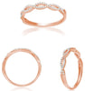 .18CT DIAMOND 14KT ROSE GOLD 3D ROUND CLASSIC INFINITY SEMI ETERNITY LOVE RING