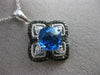 ESTATE 3.03CT DIAMOND & BLUE TOPAZ 14KT WHITE & BLACK GOLD OPEN FILIGREE PENDANT