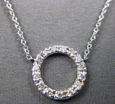 ESTATE .15CT DIAMOND 14KT WHITE GOLD 3D CLASSIC CIRCLE OF LIFE FUN NECKLACE