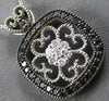 LARGE .55CT WHITE & BLACK DIAMOND 14KT WHITE GOLD HEART SHAPE FLOATING PENDANT