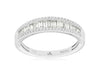 ESTATE .52CT DIAMOND 14KT WHITE GOLD CLASSIC ROUND & BAGUETTE ANNIVERSARY RING