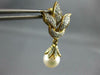 .36CT DIAMOND & AAA SOUTH SEA PEARL14KT 2 TONE GOLD MULTI LEAF HANGING EARRINGS