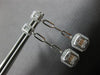 .62CT DIAMOND 14K WHITE GOLD 3D ROUND & BAGUETTE SQUARE OCTAGON HANGING EARRINGS