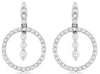ESTATE .33CT DIAMOND 14KT WHITE GOLD 3 STONE CIRCLE OF LIFE FUN HANGING EARRINGS