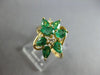 WIDE 1.04CT DIAMOND & AAA EMERALD 14K YELLOW GOLD ROUND & PEAR SHAPE RING #27725