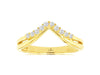 ESTATE .18CT DIAMOND 14KT YELLOW GOLD 3D ROUND V SHAPE ANNIVERSARY RING