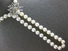 LARGE & LONG OLD MINE .50CT DIAMOND & AAA PEARL 14KT WHITE GOLD LARIAT NECKLACE