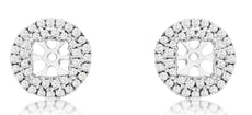 0.27CT DIAMOND 14KT WHITE GOLD DOUBLE ROW ROUND & SQUARE HALO JACKET EARRINGS
