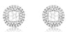 0.27CT DIAMOND 14KT WHITE GOLD DOUBLE ROW ROUND & SQUARE HALO JACKET EARRINGS