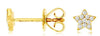 ESTATE .10CT DIAMOND 14KT YELLOW GOLD 3D CLASSIC ROUND PAVE STAR STUD EARRINGS