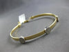 .31CT DIAMOND 14KT 2 TONE GOLD 3D PAST PRESENT FUTURE FLEXIBLE BANGLE BRACELET