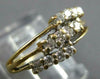 ESTATE .26CT DIAMOND 14KT WHITE & YELLOW GOLD 3D 3 ROW 4 STONE DIAGONAL FUN RING
