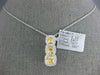 ESTATE 1.68CT WHITE & FANCY YELLOW DIAMOND 18KT 2 TONE GOLD HALO 3 STONE PENDANT