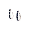 .80CT DIAMOND & AAA SAPPHIRE 18K WHITE GOLD DOUBLE ROW UMBRELLA CLIP ON EARRINGS