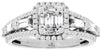 .80CT DIAMOND 14KT WHITE GOLD 3D ROUND & BAGUETTE CLUSTER SQUARE HALO LOVE RING