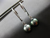 ESTATE AAA TAHITIAN PEARL 14KT WHITE GOLD CLASSIC 9MM LEVERBACK HANGING EARRINGS