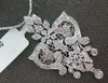 LARGE .72CT DIAMOND 18KT WHITE GOLD FILIGREE FLOWER CHANDELIER FLOATING PENDANT