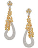 EXTRA LARGE 15.82CT WHITE & FANCY YELLOW DIAMOND 18K WHITE GOLD HANGING EARRINGS