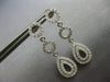 .95CT DIAMOND 14K WHITE GOLD 3D CIRCLE OF LIFE DOUBLE TEAR DROP HANGING EARRINGS