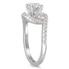 1.5CT DIAMOND 14KT WHITE GOLD 3D DOUBLE SWIRL ROUND ENGAGEMENT WEDDING RING SET