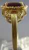 ESTATE 2.64CT DIAMOND & AAA GARNET 14KT YELLOW GOLD OVAL & ROUND LOVE KNOT RING