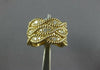 WIDE .67CT DIAMOND 14KT YELLOW GOLD MULTI LEAF MULTI ROW 3/4 ETERNITY LOVE RING