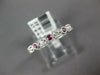 ESTATE .40CT DIAMOND & AAA RUBY 18KT WHITE GOLD SEMI ETERNITY ANNIVERSARY RING
