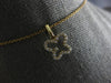 ESTATE .13CT DIAMOND 14KT YELLOW GOLD 3D CLASSIC BUTTERFLY LOVE FLOATING PENDANT