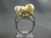 EXTRA LARGE DIAMOND & WHITE & GOLDEN SOUTH SEA PEARL 14KT WHITE GOLD RING #27761