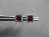 .61CT DIAMOND & AAA RUBY 14K WHITE GOLD PRINCESS & ROUND INVISIBLE STUD EARRINGS
