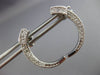 ANTIQUE .72 CTW HANGING 3D MOON SHAPE 14KT WHITE GOLD EARRINGS STUNNING!! #21750