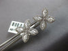 LARGE 1.14CT DIAMOND 18K WHITE GOLD ROUND & MARQUISE 4 LEAF CLOVER STUD EARRINGS