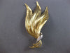 EXTRA LARGE .05CT DIAMOND 14K 2 TONE GOLD MULTI LEAF LOVE KNOT BROOCH PIN #28113