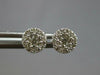 ESTATE .51CT DIAMOND 14KT WHITE GOLD 3D CLASSIC ROUND CLUSTER STUD EARRINGS