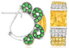 8.47CT DIAMOND & AAA MULTI GEM 14KT WHITE GOLD ROUND & PRINCESS HANGING EARRINGS
