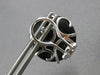 LARGE .60CT DIAMOND & AAA ONYX 14K WHITE GOLD CIRCULAR FILIGREE HANGING EARRINGS