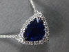 2.17CT DIAMOND & AAA SAPPHIRE 18K WHITE GOLD TRILLION & ROUND HALO LOVE NECKLACE