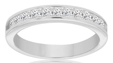 .75CT DIAMOND 14KT WHITE GOLD PRINCESS BEZEL CHANNEL INVISIBLE ANNIVERSARY RING
